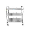 Factory Price Stainless Steel Medical Instrument Trolley Cart with Castors